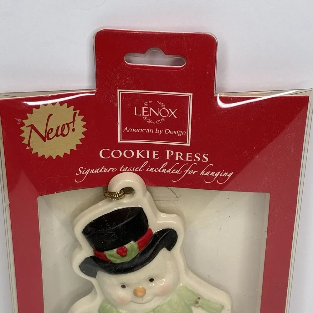 Lenox Snowman Cookie Press 6 inch Ornament SKU#853771 New